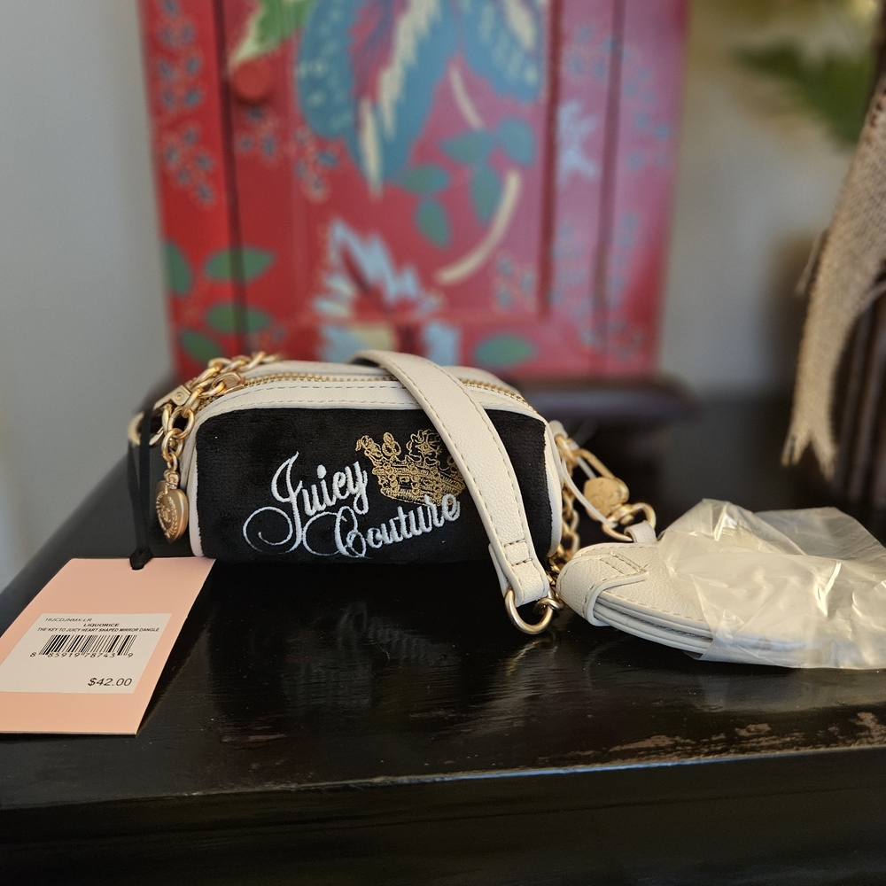 Mini Juicy Couture Black and Gold Crossbody Bag